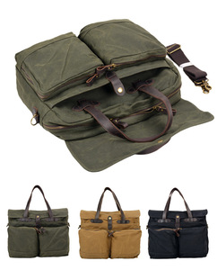 Sac à bandoulière rétro pour hommes Mallette en toile transfrontalière Sac messager en toile à l'huile et à la cire Sacoche pour ordinateur portable - Product Image 2