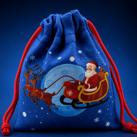 Sac à cordon en toile de coton vierge imprimé en sérigraphie, pochette cadeau personnalisée avec logo de marque