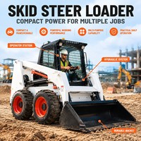 Chargeuse compacte sur chenilles pour travaux de construction avec bras de chargement hydraulique pour la manutention des matériaux
