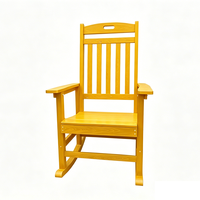 Fauteuils à bascule durables en plastique pour jardin extérieur, chaises à bascule en bois et plastique pour patio et jardin
