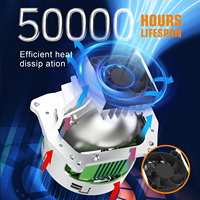 AKE TJ-A02 Projecteur Laser Bi-LED Non Destructif 3 Pouces, Lentille de Projecteur LED Faro Turbo pour Phare de Voiture Bi-LED