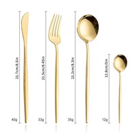 Ensemble de couverts en acier inoxydable doré moderne de 16 pièces avec coffret de présentation pour mariage, hôtel, restaurant