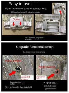 أجنحة فراشة متوهجة للرضع والأطفال الصغار، رداء رقص الباليه، تنورة متوهجة، زي رقص البطن (حرير/قطن) - Product Image 3