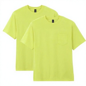 Camiseta Verde Menta para Hombre, Manga Corta, Cuello Redondo, con Bolsillo, Algodón, Estilo Casual Urbano, Logotipo Personalizado - Product Image 2