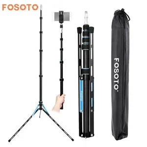 FOSOTO碳纤维相机三脚架，带1/4和3/8螺丝头环形灯三脚架，用于相机摄影工作室摄影照明