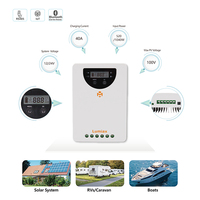 Contrôleur de charge solaire Lumiax MPPT 12V 24V 40A >99,9% d'efficacité, écran LED LCD, Bluetooth en option, contrôleur PV max 520/1040W
