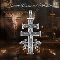 Collier pendentif croix vintage en argent sterling 925 pour femmes et hommes, Jérusalem, chrétien, Jésus-Christ, catholique, Crucifix