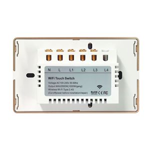 Graffiti Wifi Metal Frame Smart Touch Switch 10A 220V AC Tempered Glass Panel With Voice <b>Control</b> Timer Function - Product Image 4