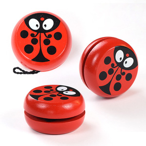 Yo-Yo en bois Junye JYW008-4330, forme géométrique, pour enfants de 4 à 6 ans, jouet unisexe à pousser et à tirer - Product Image 4