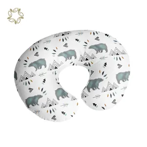 Funda de almohada con estampado personalizado para bebé, ropa de cama orgánica para bebé, almohada para lactancia materna