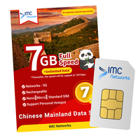 Tarjeta SIM de Viaje de 7 Días para China Continental 4G 5G, Empaque Personalizado, Roaming, Datos Ilimitados, China Mobile 3 en 1 ESIM