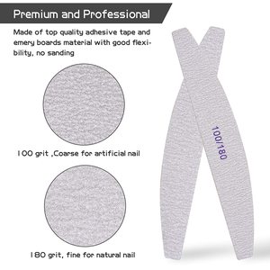 100/180 irmik tırnak dosyaları ve tamponlar profesyonel çift taraflı zımpara panoları için manikür aracı akrilik çivi - Product Image 4