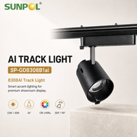 Projecteur LED sur rail intelligent 22W 30W AC90-265V CRI 90 UGR 16 Rotatif à 355 degrés 3500K 4200K pour l'éclairage des galeries d'art