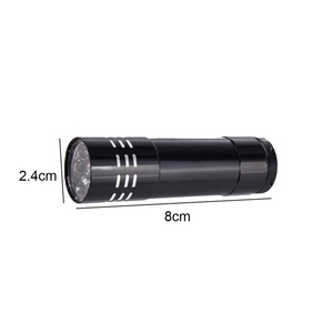 9 LED <b>UV</b> Flashlight Aluminum Body 50LM 395nm Black Light Mini <b>Torch</b> with AAA Batteries Portable Hiking Survival Tool - Product Image 6