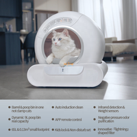 Bac à litière automatique intelligent pour chat de 65 L, commande à distance par application, toilette pour chat autonettoyante, isolation des odeurs, capteur de sécurité pour chats
