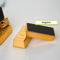 Nouveauté 2026, cadeau original, aimants de réfrigérateur en forme de lingot d'or, aimant lingot d'or, mini aimant en forme de lingot d'or, autocollants magnétiques pour tableau d'affichage