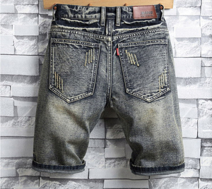 <span class=keywords><strong>Pantalones</strong></span> <span class=keywords><strong>Cortos</strong></span> de Mezclilla para <span class=keywords><strong>Hombre</strong></span>, Estilo Destroyed, Ajustados, Casuales, Vintage - Product Image 4