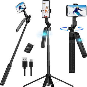 Trípode Selfie Stick Plegable de Aleación de Aluminio C12 de 1800mm con Luz de Relleno Compatible y Control Remoto Separado, Portátil y Gratuito - Product Image 3
