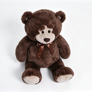 Customized Teddy bear with brown ribbon, Giant sitting teddy bear, Dark brown teddy bear <b>plush</b>, <b>Large</b> brown teddy bear - Product Image 2