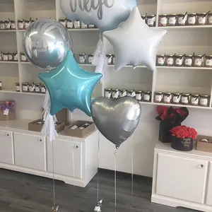 Aluminum Ballon Factory supplier good color 18 inch round shape foil balloons latest globos circle solid 18 inch balon bouquet