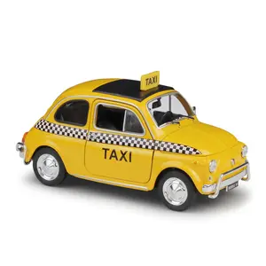 威利1:24菲亚特诺瓦菲亚特500合金出租车汽车模型压铸金属玩具车汽车模型高仿真收藏儿童礼品