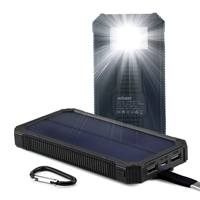 Batterie Externe Solaire en Gros 20000mAh Portable Étanche avec Câbles Intégrés Type C Charge Rapide pour Extérieur