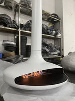 Cheminée à éthanol autoportante PANSEE Flying Saucer 600-1200MM en acier au carbone, chauffage à l'alcool, décorative et personnalisable pour l'intérieur