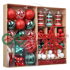 EAGLEGIFTS Presentes personalizados pintados à mão luxuosos impressos novos produtos de Natal enfeites de bolas de plástico para decoração de árvores