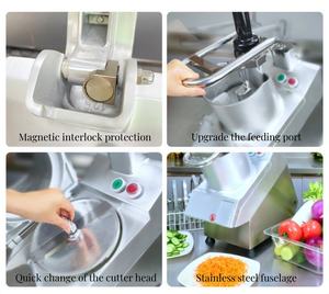 Máquina trituradora de verduras comercial Máquina cortadora de cubitos de cebolla pequeña Máquina cortadora de frutas y verduras con 6 cuchillas - Product Image 6