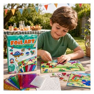 Kit d'art en feuille à thème véhicule, cartes brillantes voitures et avions, projet créatif pratique, activité en classe, jouet pour garçons d'école - Product Image 4