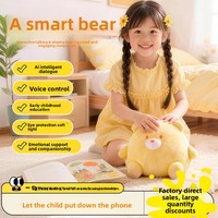 Lampe intelligente en peluche en forme d'ours, cadeau pour enfants, interactive vocale, recharge USB, veilleuse, ornement de chevet