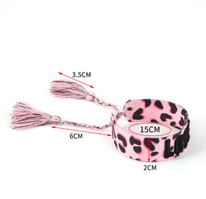 Qiuhan Women's LOVE Woven Fabric <strong>Wristband</strong> Creative Three-Dimensional Embroidered Letters Fashion Wrap Bracelets Friendship - Product Image 3