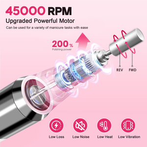 Machine à polir les ongles électrique portable conique, 3 modes, lumière LED, moteur sans balais haute vitesse, rechargeable par USB, professionnel - Product Image 3