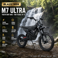 Mini moto électrique tout-terrain M7 Ultra 72V 7000W avec moteur central, batterie Li 25AH, 250Nm, sécurisée pour enfants et jeunes, fournisseur d'usine OEM