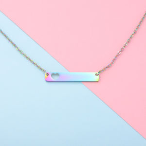 Grandi Offerte Collana da Donna <span class=keywords><strong>con</strong></span> Ciondolo a Barra e Cuore Cavo Placcato Oro 18k in Acciaio Inossidabile <span class=keywords><strong>con</strong></span> <span class=keywords><strong>Nome</strong></span> Personalizzato Inciso - Product Image 3