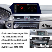 Pantalla Blade de 12,3 pulgadas Qualcomm Snapdragon 668s Mapa de navegación GPS para coche para BMW X1 X2 F49 F39 2018-2019 sistema EVO