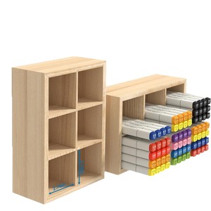 Wooden Marker Storage <b>Box</b> Natural Wood Color 23.5cm For Art Supplies Organization Desktop Use - Product Image 2