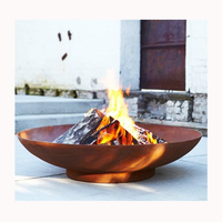 Table de barbecue en acier corten sur mesure, grande table de foyer en acier corten, décoration de jardin