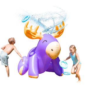Nouveau jeu de lancer d'anneaux gonflable en forme de renne de 1,5 m pour enfants, jouet aquatique pour l'extérieur, idéal pour les fêtes estivales - Product Image 1