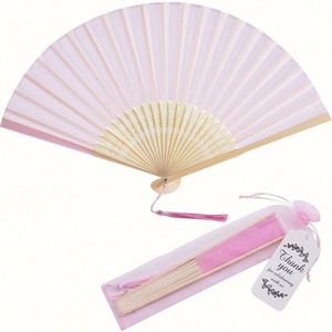 Éventail pliant en bambou personnalisé, style chinois vintage, en soie, avec peinture décorative, pour promotion ou publicité événementielle - Product Image 2