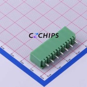 KF2EDGVC-5.0-7P Plug-in Terminal Block Through hole,P=5mm Connector Board-to-Board / Socket - Closed 1x7P 5mm Green - Product Image 2
