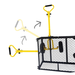 Robuster Garten-Transportwagen mit Abnehmbaren Seitenwänden und Luftreifen 180 °   Drehbarer Rutschfester Griff Garten-Kippwagen - Product Image 4