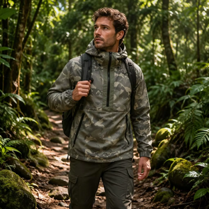 <span class=keywords><strong>Veste</strong></span> à capuche camouflage personnalisée avec logo, vente en gros d'usine, pour hommes, style vintage, vêtements de travail, streetwear, manteau d'extérieur, OEM - Product Image 3
