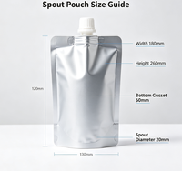 Pochette à bec verseur en aluminium anti-fuite de qualité alimentaire pour jus, miel, sauces et boissons