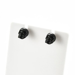 1 Par de Pendientes de Acero Inoxidable con Diseño de Calavera para Mujer, Estilo Gótico Punk, Plateados y Negros, para Fiestas Hip Hop, Cosplay, Joyería, Regalo - Product Image 4