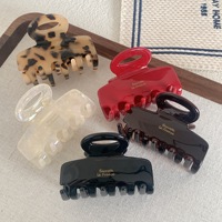 Élégant noir rouge chic coréen mignon acétate cheveux griffe léopard personnaliser logo carré gelée mâchoire pinces à griffes de haute qualité