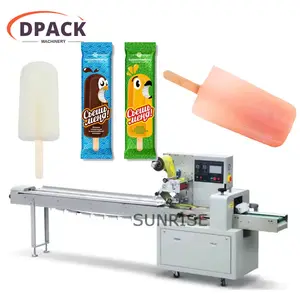 Mesin kemasan bantal jaring buah es, mesin kemasan Nitrogen paket aliran kue, mesin kemasan aliran es loli