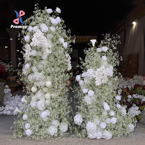 Arreglo Floral de Seda Realista Personalizable para Bodas, Rosas Blancas, Paniculata, Lirios Calla, Impermeable, Hecho a Mano - Product Image 1