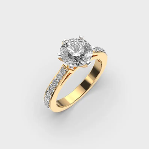 แหวนเพชรทรงกลม 1.60 กะรัต เพชรเพาะเลี้ยงในห้องปฏิบัติการ แหวนหมั้นทอง 14K แหวนเพชรเม็ดเดี่ยว เครื่องประดับเจ้าสาวสุดหรู แหวนหรูหราสง่างาม - Product Image 2