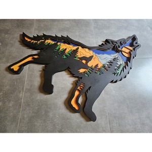 Wooden Wolf Art Puzzle Educational Toy For Children Laser Cut Craft 1~20 Mm Thickness - Product Image 1